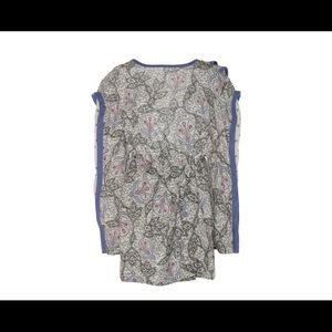 NWT Isabel Marant Ecru Blue Julia Printed Plunge Back mini